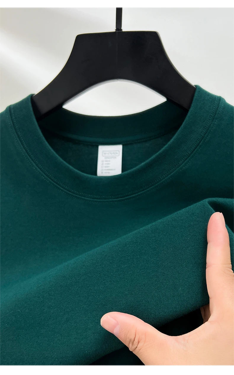 100% Pure Cotton Men’s Summer T-Shirt – High-End Short Sleeve Round Neck Breathable Fashion Top