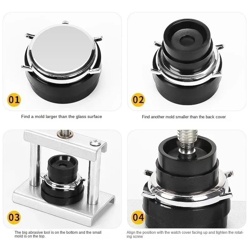 Professional Watch Press Tool Set – Case Back Closer with 12 Dies, Watch Repair Kit for Watchmakers