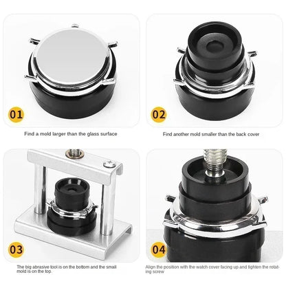 Professional Watch Press Tool Set – Case Back Closer with 12 Dies, Watch Repair Kit for Watchmakers