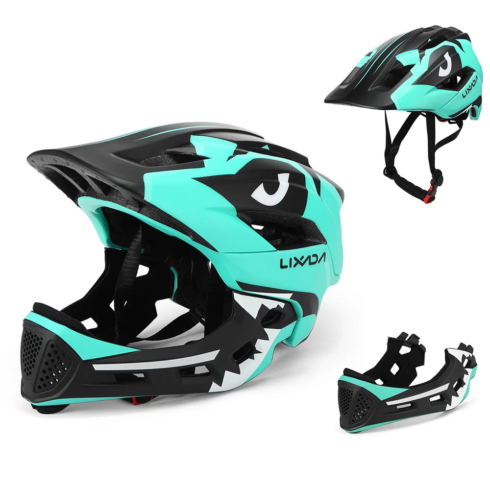 Kids Detachable Full Face Bike Helmet - Child Cycling, MTB, Skateboarding, Roller Skating & Motorcycle Sports Helmet