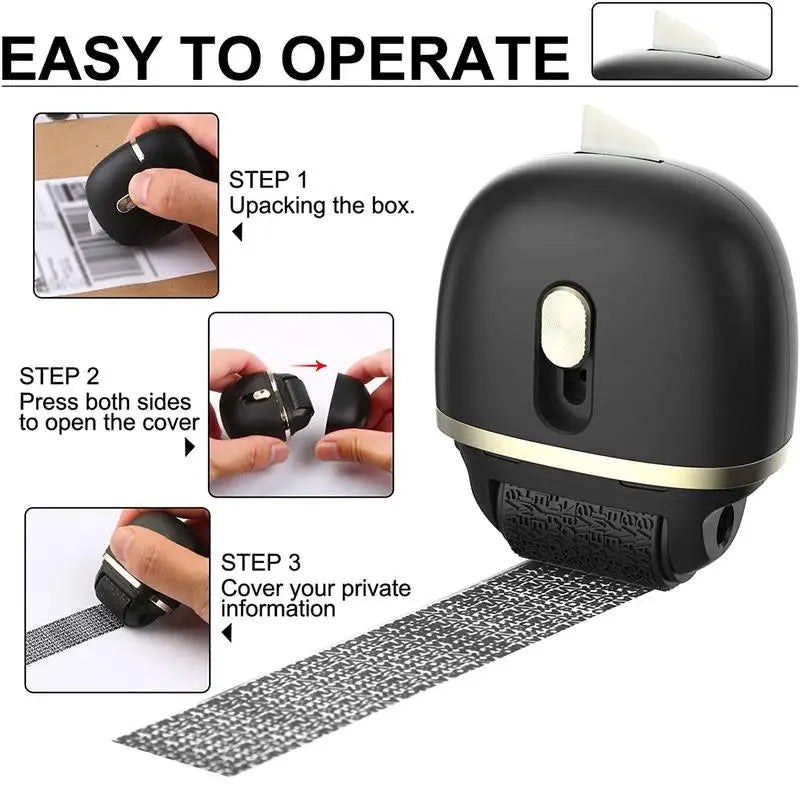 Privacy Protection Roller Stamp - Guard Your Confidential Data with Theft Protection Seal Roller