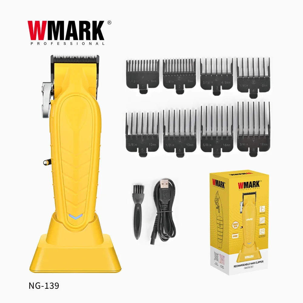 WMARK Hair Clipper Set NG-139+NG-339 — Electric Clippers with Charging Base for Salon