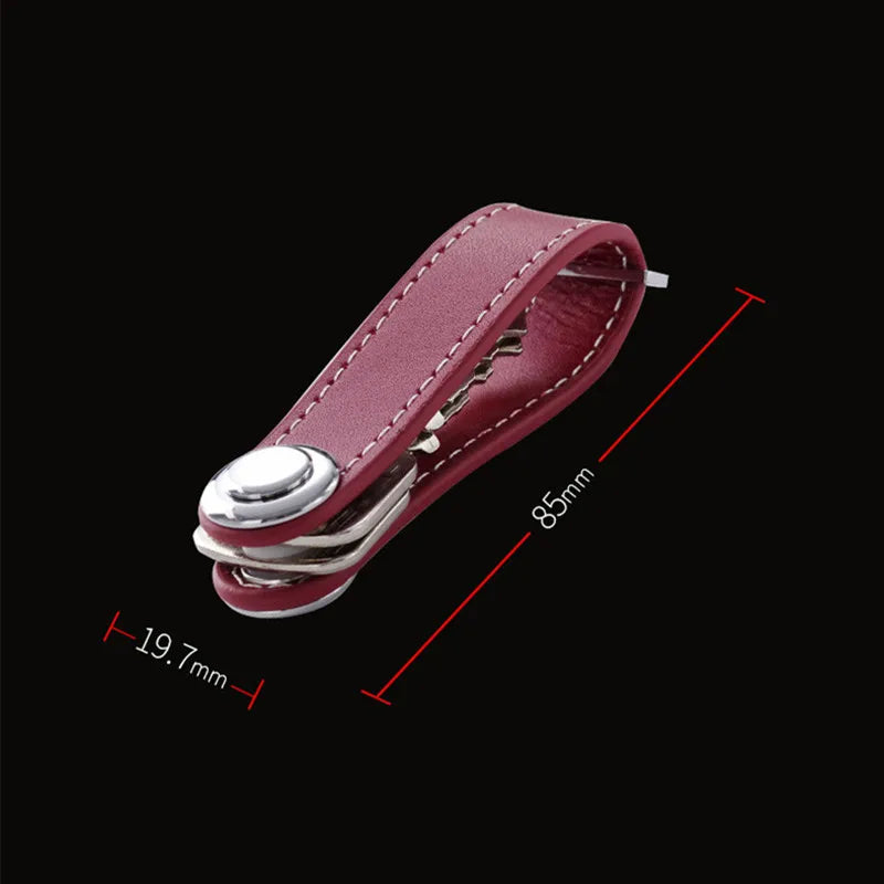 Leather Car Key Pouch – Wallet Case & Key Organizer with Chain for Smart Keys