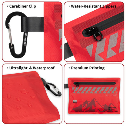 Rhino Rescue Small First Aid Kit - Ultralight Waterproof Medical Kit for Hiking, Backpacking, Cycling & Travel
