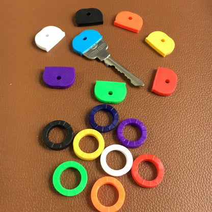 Silicone Color Key Sleeves Set - Soft Elastic Key Ring Covers for Easy Key Identification & Organization