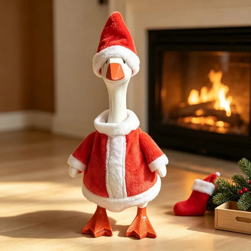 7-Inch Plush Goose Christmas Outfit Set - Soft Cotton Holiday Clothes for Desk Decor & Keychains (Goose Not Included)