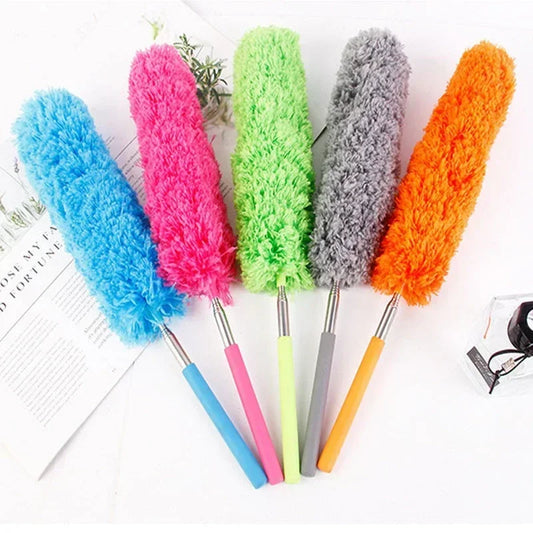 360° Electrostatic Dust Duster - Telescopic Flexible Microfiber Cleaning Brush with Stainless Steel Handle