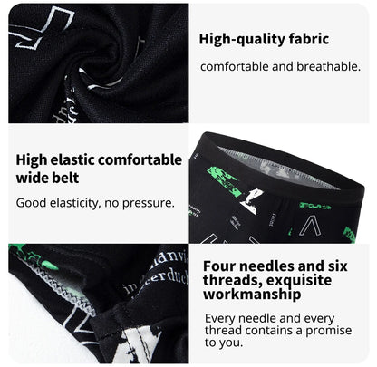 4-Piece Men's Fashion Boxer Shorts – European & American Size, Comfortable & Breathable Plus Size with Elastic Waist