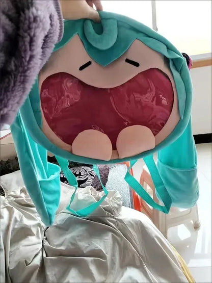 Hatsune Miku Shoulder Bag – Cute Anime Girl Plush Backpack, Kawaii Knapsack for Students & Kids Gifts