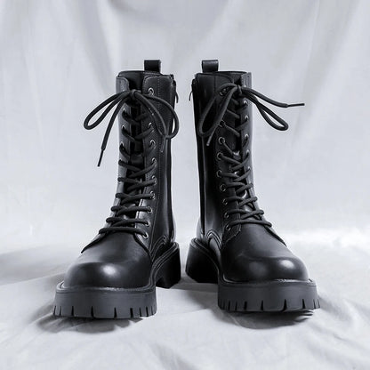 Luxury Brand Men's High Top Boots – Designer Leather Casual, Business & Outdoor Work Boots for Men