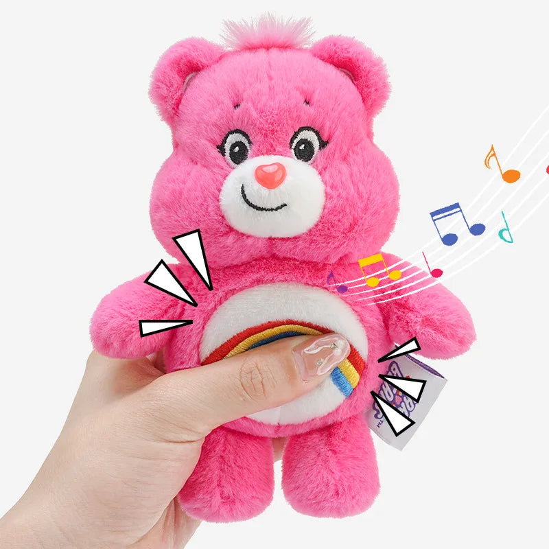 Care Bears Rainbow Plush Keychain - Kawaii Sound Toy Bag Charm & Birthday or Christmas Gift