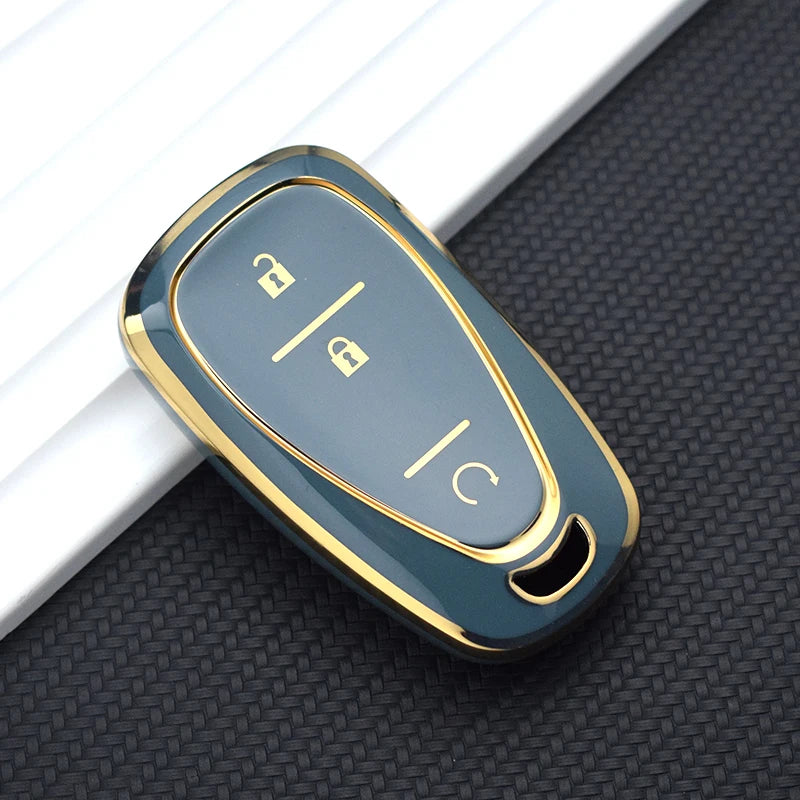 TPU Car Key Case Cover – Compatible with Chevrolet Malibu, Blazer, Traverse, Seeker, Onix, Equinox, Volt, Bolt, Trax, Orlando, Cruze, Spark, Sonic, Camaro