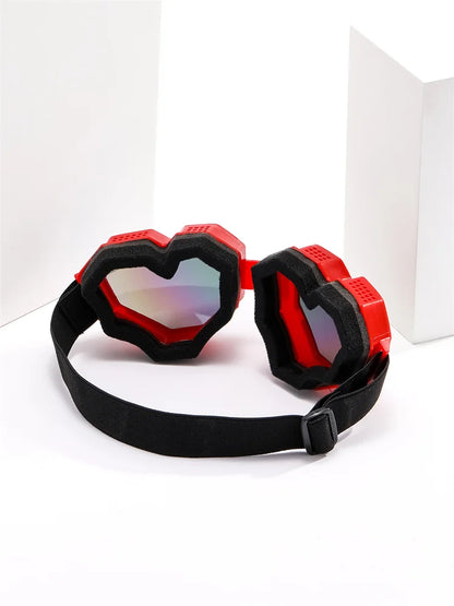 Pair of Love-Shaped Sunglasses – Windproof & UV Protection Ski Goggles