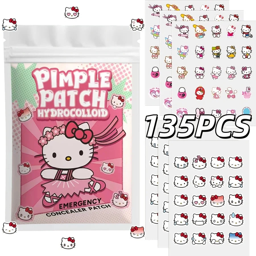 Sanrio Hello Kitty Acne Patch Set - Hydrocolloid Invisible Pimple Cover Facial Decoration Stickers