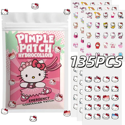 Sanrio Hello Kitty Acne Patch Set - Hydrocolloid Invisible Pimple Cover Facial Decoration Stickers