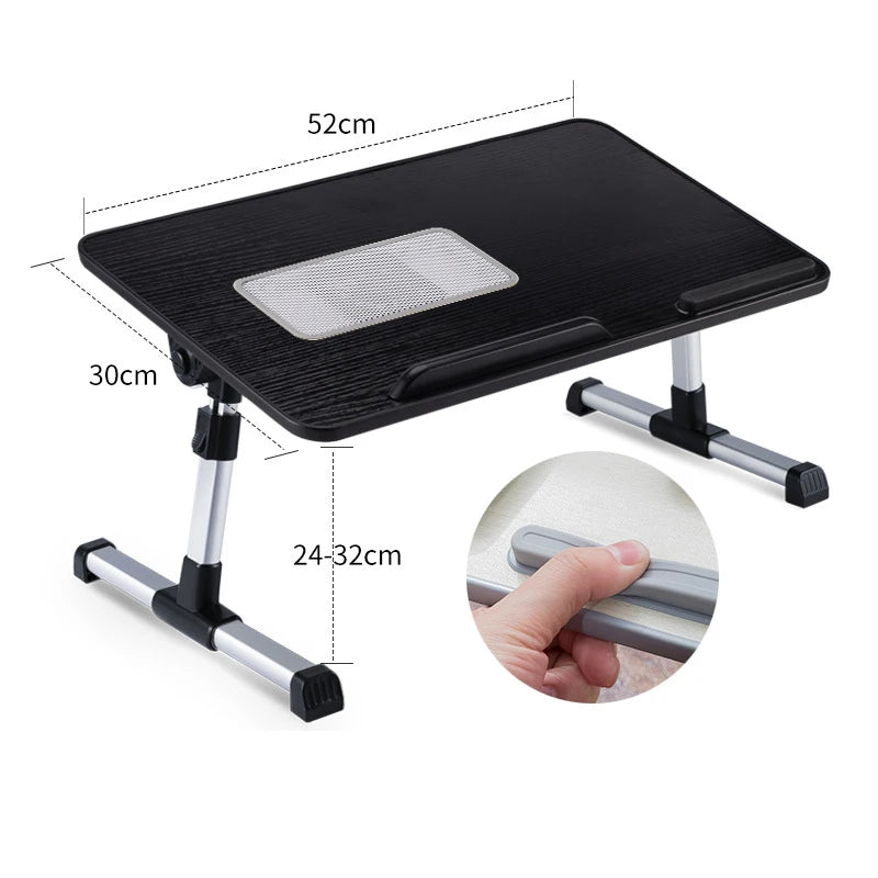 Multi-Functional Adjustable Foldable Laptop Desk – Portable Bed & Sofa Study Table Stand for Laptop Work, Reading & Serving Use