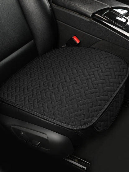 Universal Linen Car Seat Cushion - All-Season Driver Seat Cover with Waist Support