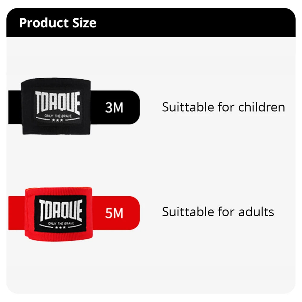 3M/5M Cotton Boxing Bandage - Muay Thai Wrist Wraps for Combat, Kickboxing, Training & Competition Protection