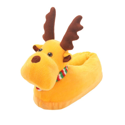 Winter Dinosaur Cotton Slippers for Women — Cartoon T-Rex Plush Velvet Home Slippers, Warm & Non-Slip Floor Shoes