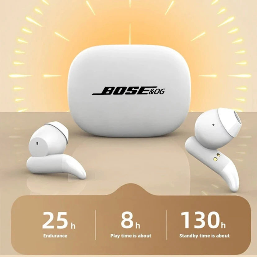 BOSE&OG Wireless Bluetooth In-Ear Headphones – Noise-Cancelling Sleep Earbuds with Mic & Sliding Cover for Sports/Gaming