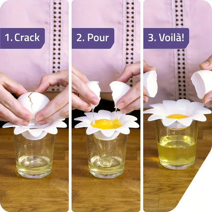 Flower Egg Separator - Cute Kitchen Tool for Separating Egg Whites & Yolks