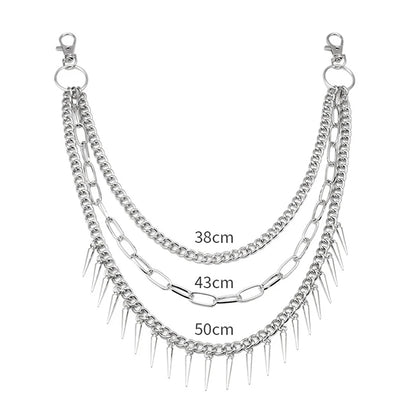 Punk Rock Metal Waist Chain Keychain – Unisex Hip-Hop Jewelry for Jeans, Wallets & Accessories