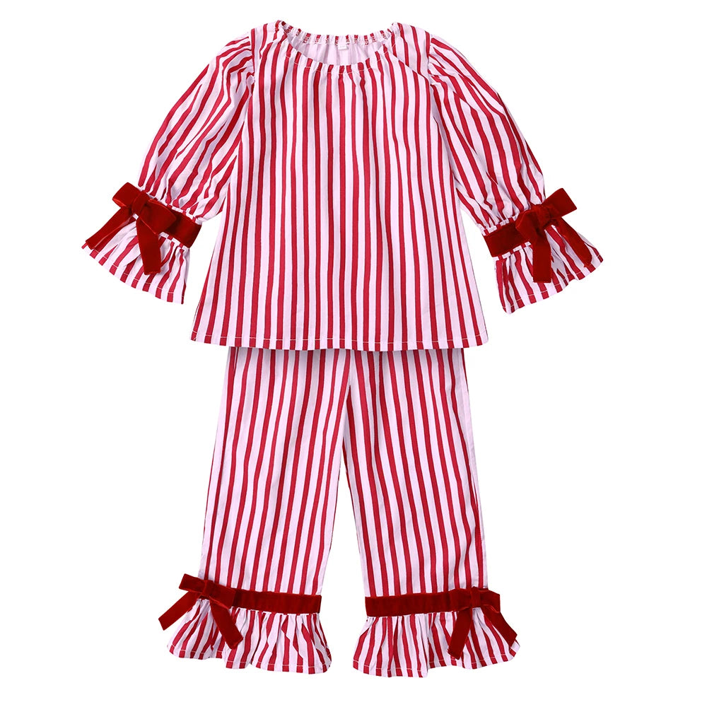 2025 Kids Christmas Pajama Set – Velvet Long Sleeve Loungewear & Sleepwear for Boys & Girls
