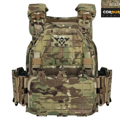 YAKEDA ATFG MOX CAMO Tactical Plate Carrier – Lightweight, Quick Release, 1000D Nylon MOLLE Vest for Combat & Hunting