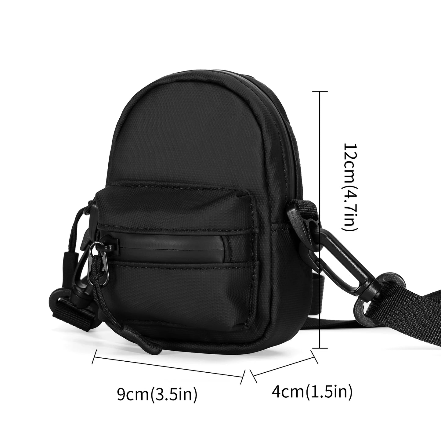 Leather Zipper Bag Key Case – Small Coin Purse with 2 Zippered Change Pouches, Wallet & Earbuds Bag for Men or Women