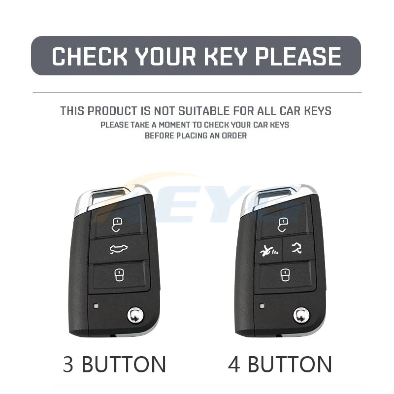 ABS Carbon Fiber Car Key Cover for VW, SEAT & Skoda – Fits Golf 7 MK7, Tiguan MK2, Ateca, Leon FR 2, Ibiza, Octavia