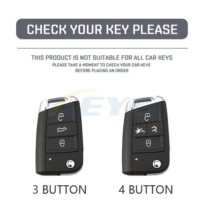 ABS Carbon Fiber Car Key Cover for VW, SEAT & Skoda – Fits Golf 7 MK7, Tiguan MK2, Ateca, Leon FR 2, Ibiza, Octavia