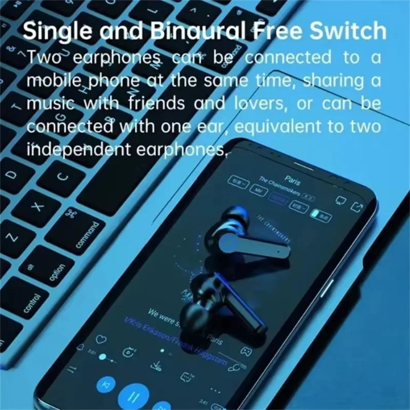 Original M19 Wireless Bluetooth Headset – LED Display Earbuds with Mic for iPhone & Xiaomi TWS Earphones