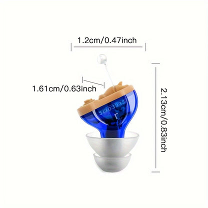 Invisible CIC Hearing Aid - Mini Portable Sound Amplifier for Seniors & Adults, Discreet Hearing Device