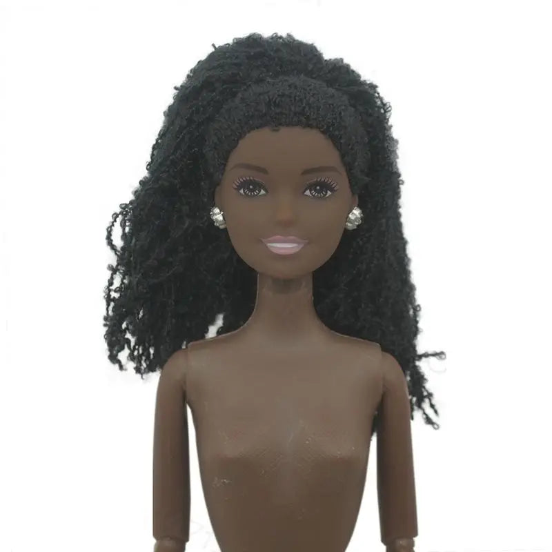 30cm Black Female Doll – Fashion Dress & Shoes, Brown Hair African Doll for Girls, Birthday Gift