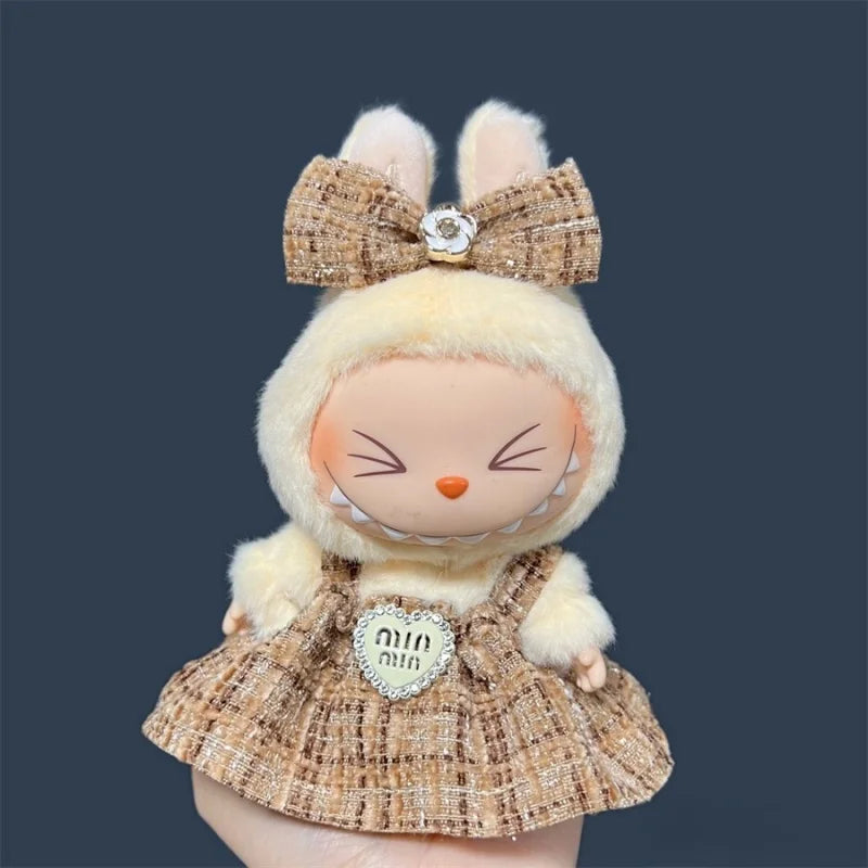17cm Labubu Plush Doll Skirt — Adorable Skirt Set for DIY Clothes & Accessories Gift