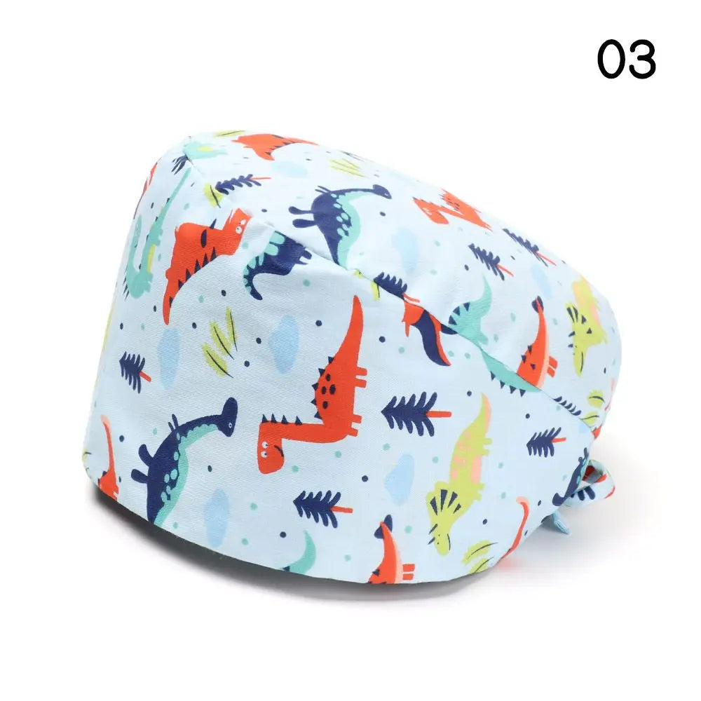 Adjustable Surgical Scrub Cap with Buttons – Ponytail Bouffant Nursing Turban Hat for Women & Men