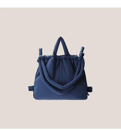2023 Casual Nylon Padded Tote Bag – Soft Puffer Shoulder & Crossbody Handbag for Women, Large Capacity Vintage Design