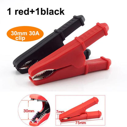 Alligator Clip Banana Plug Adapter - 10A-50A Insulated 2mm/4mm Multimeter Test Lead Clips