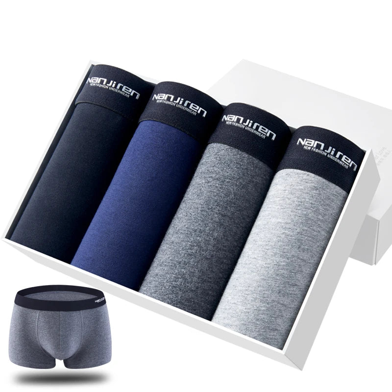 Men’s Cotton Boxer Shorts – Sexy U-Convex Underwear Panties, Comfortable Male Underpants with Free Shipping