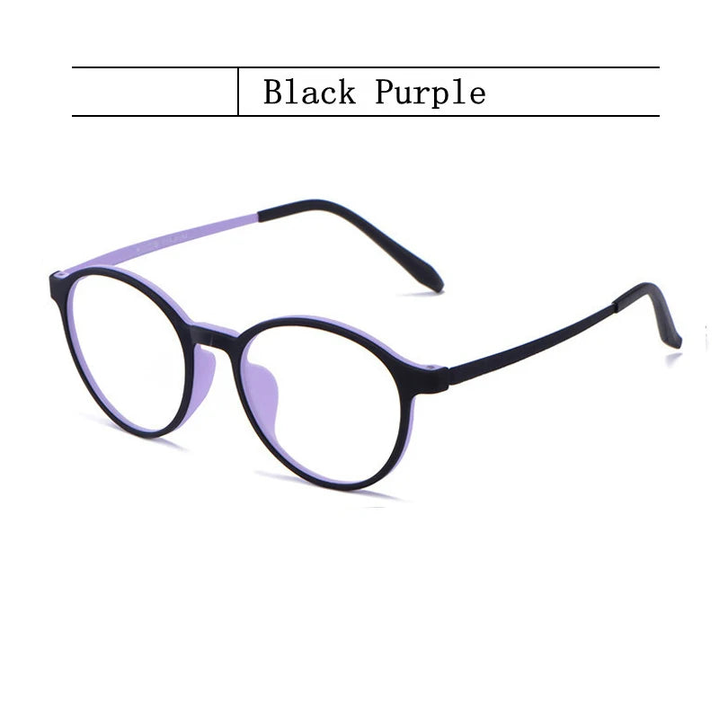 Ultra-Light Retro Round Glasses Frame for Men & Women, TR90 Titanium Fashion Eyewear for Daily Office & Everyday Wear