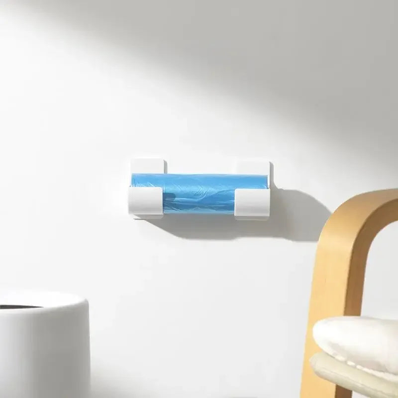 2 Pair Wall-Mounted Garbage Bag Holder - Kitchen Trash Bag Storage Box Organizer, Plastic Film Container Dispenser for Shelf