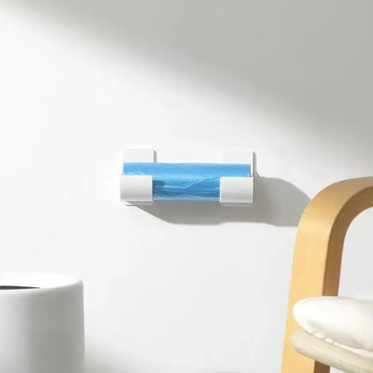 2 Pair Wall-Mounted Garbage Bag Holder - Kitchen Trash Bag Storage Box Organizer, Plastic Film Container Dispenser for Shelf