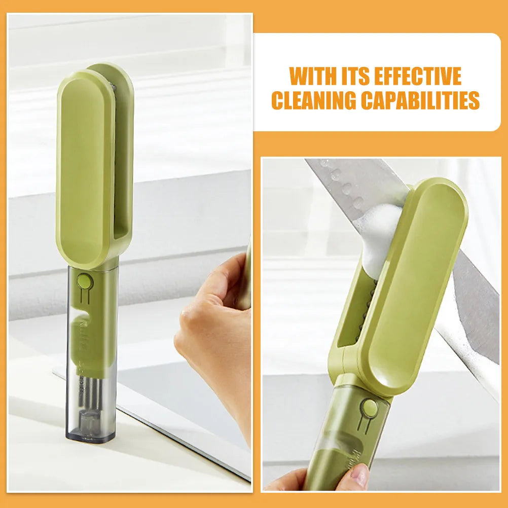 4-in-1 Multi-Purpose Scrubber Brush – Efficient Cutlery Cleaner, Meat Mincer & Sharpener Household Tool
