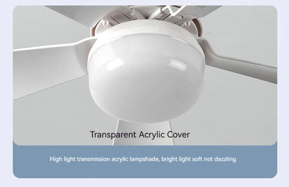 30W E27 Ceiling Fan Light with Remote - LED Dimming Function, Intelligent Silent Fan for Bedroom & Living Room