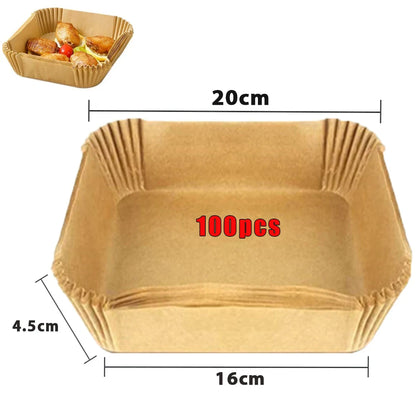 50/100Pcs Disposable Air Fryer Paper Liners Non-Stick Round Baking Parchment for Kitchen Cooking