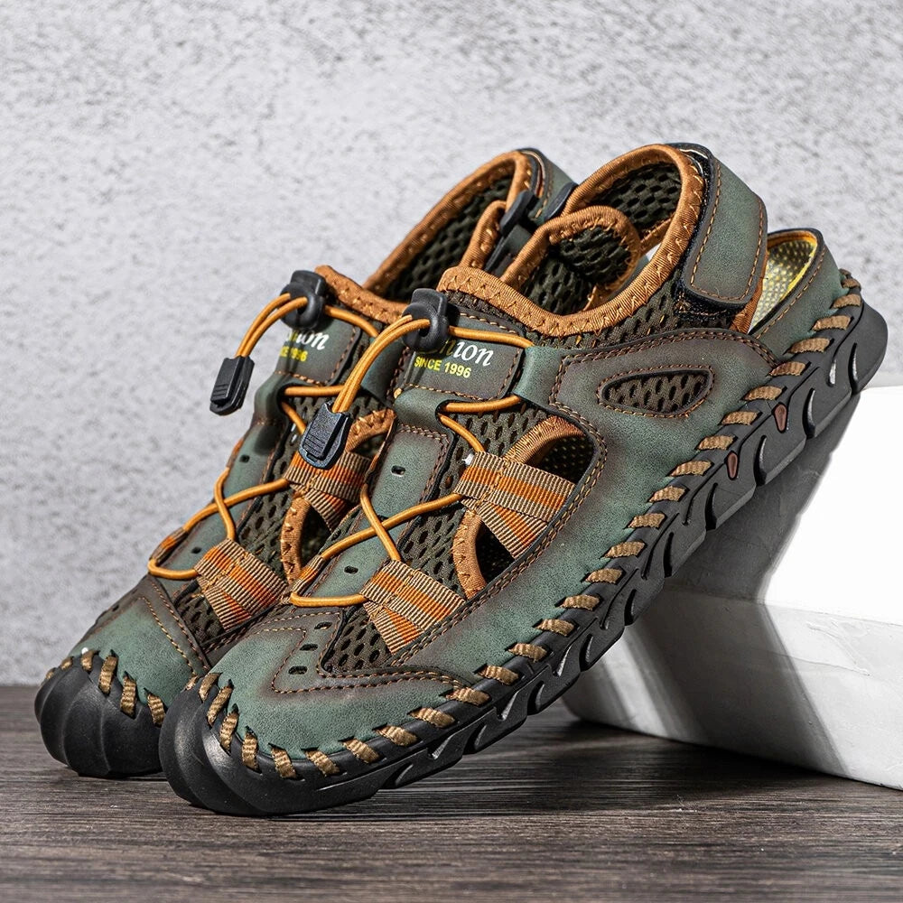 Men's Summer Mesh Sandals - Lightweight Outdoor Roman Clogs & Casual Beach Slippers