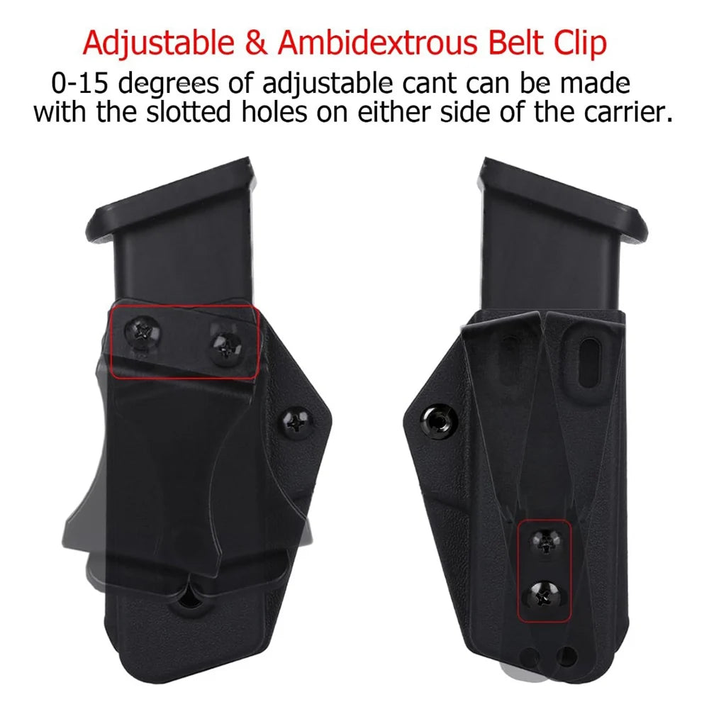 Tactical 2-Pack Magazine Holsters – Ambidextrous IWB/OWB Mag Carriers for Glock 17–45, Right- and Left-Hand Use