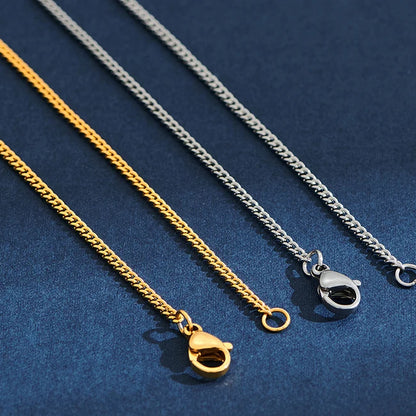 2mm Stainless Steel Link Chain Necklace for Men & Women – Silver & Gold Colors, 14"–30" Adjustable Length