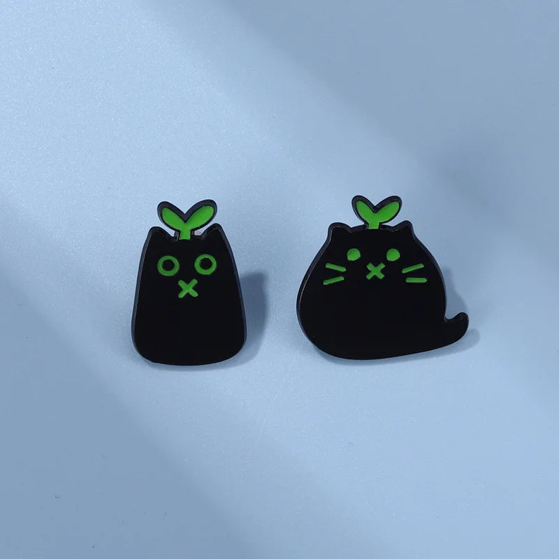 Cute Black Cat Enamel Pin – Cartoon Animal Metal Brooch Badge Jewelry Gift for Kids Punk Style