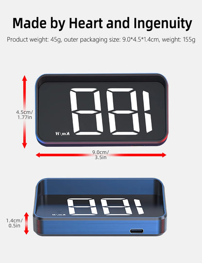 M2 Head-Up Display Digital Speedometer GPS HUD – Plug & Play Windshield Projector with Large KMH Font for All Cars